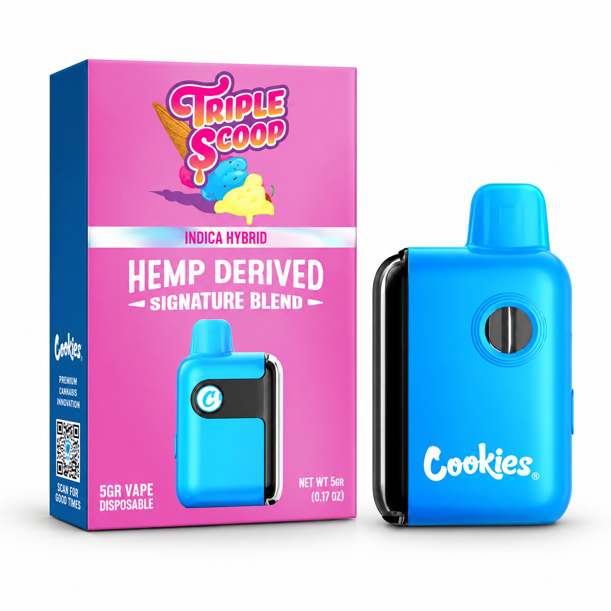 Aroma ambiental / Aromaterapia - Cookies Puff Triple Scoop 5G - Vape Hemp Derived