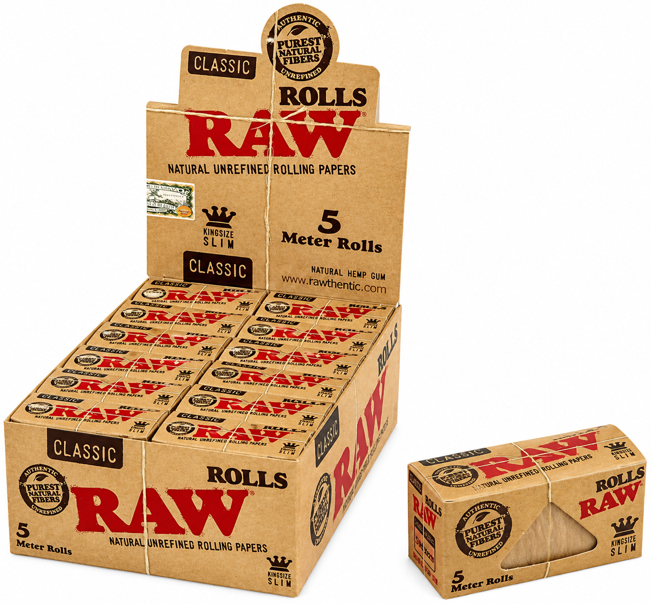 RAW Connoisseur KS Slim Rolls 5m Classic + Tips