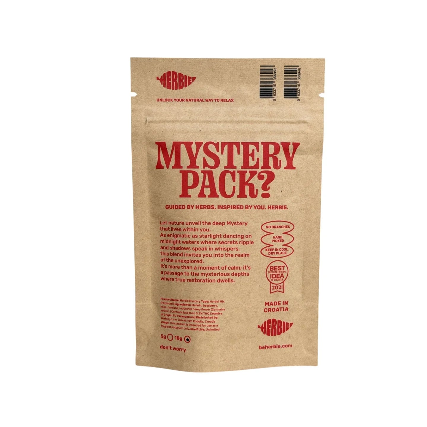 Herbie Mystery Pack 25g - Mezcla Herbal con CBD sin Nicotina